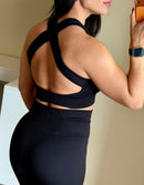 Conjunto em poliamida canelada