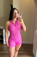 Macaquinho em poliamida canelada