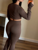 Conjunto Flare canelado